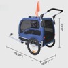 VisioGear Dog Bike Stroller, 2-in-1 Pet Cart Bicycle Carrier with Folding Frame, Collapsible to Store, Black & White, 56.69"*28.54"*33.27" - 3 of 4