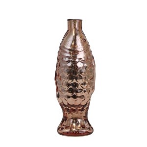 Beachcombers 8" Glass Rosegold Fish Decorative Bottle - 1 of 1
