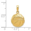 Black Bow Jewelry 14k Yellow Gold Polished and Textured Basketball Pendant, 14mm - 4 of 4
