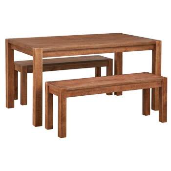 3Pc Verdon Contemporary Dining Set with Bench Driftwood - Buylateral