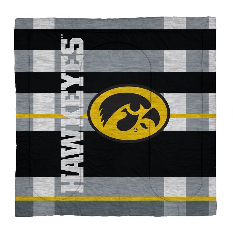 NCAA Iowa Hawkeyes Heathered Stripe Queen Bedding Set in a Bag - 3pc, 2 of 4