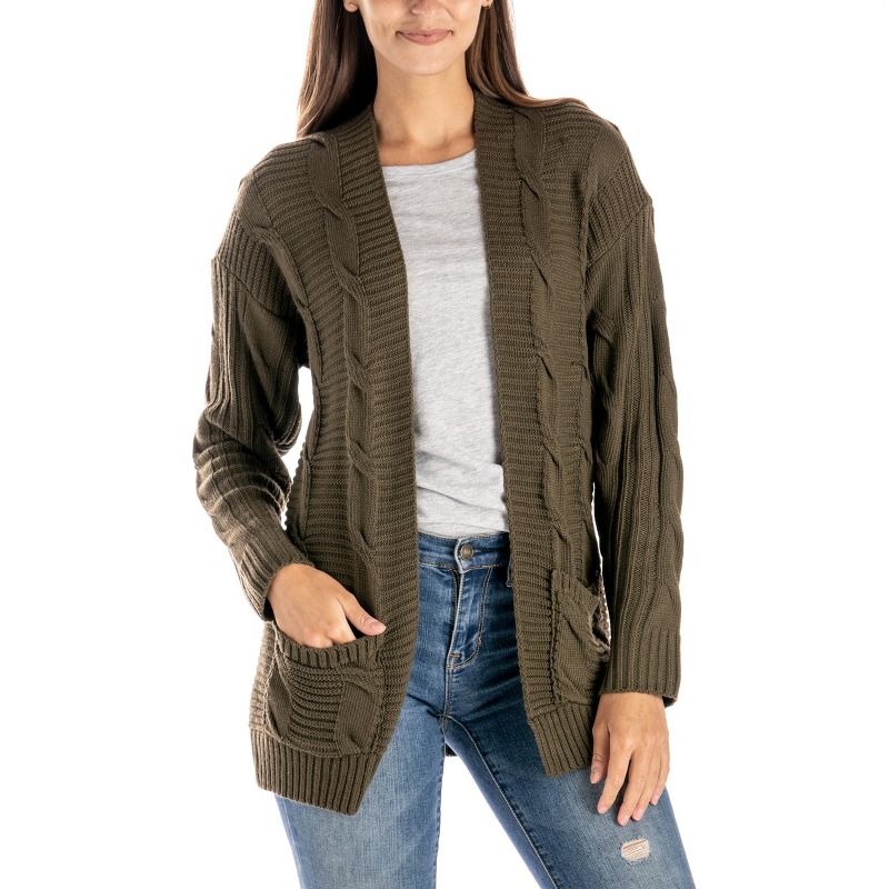 Allthreads Women's Aspen Midweight Cable Knit Cardigan, 1 of 6
