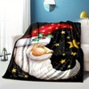 Lomsoe Vintage Moon Santa Claus Print Flannel Blanket - All Seasons Soft Cozy Warm Throw Blanket for Bed, Napping, Camping, Travel, Office - 2 of 4
