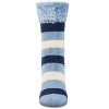 Memoi Women's Multi Stripe Plush Cabin Socks Dusty Blue 9-11 - 2 of 4