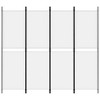 vidaXL 4-Panel Room Divider - 78.7"x70.9" Fabric Partition - White - Portable and Foldable Design - Modern Style, Durable Material - Easy Assembly - 3 of 4
