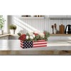 Transpac Fabric/Canvas 16" Red White and Blue 4th of July Patriotic Peony and Rose Arrangement - 2 of 3