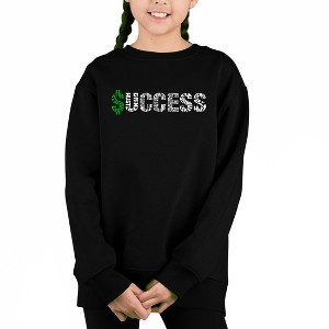 LA Pop Art Success - Girl's Word Art Crewneck Sweatshirt - 1 of 3