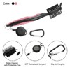 Unique Bargains Golf Tools with Cleaning Nails 2ft Retractable Lanyard Double Head Golf Club Brushes 2 Pcs - 3 of 4