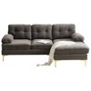 83" Modern Velvet Upholstered Sectional Sofas Couch-ModernLuxe - 4 of 4