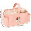 Folkulture Baby Diaper Caddy, Cotton Diaper Bag for Kids, Stylish Comfort Spacious Travel Essential Cart, Car Organizer for Diapers (Powder Pink -15") - 4 of 4