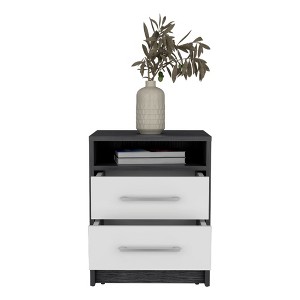 FONTOI Nightstand with Two Drawers&Handle, Bedside Table with Open Shelf, Side Table, End Table for Bedroom, Multicolor, 15.7"*19.9"*14.7" - 1 of 4