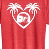 Women's - Instant Message - Palm Trees Heart Scene Short Sleeve Graphic T-Shirt - 2 of 4
