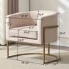 Velvet Accent Chair with Gold Bracket and Curved Backrest - 3 of 3