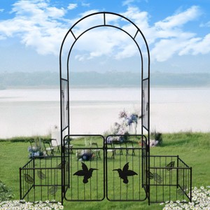 Double Door Metal Garden Arch for Plant,Arbor Trellis for Climbing Plants,Outdoor Wedding and Party Archway,Sturdy Iron Plant Support-Coolbibila - 1 of 4