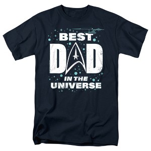 Star Trek Father'S Day Best Dad In The Universe Adult T-Shirt Navy 3X Large - 1 of 4
