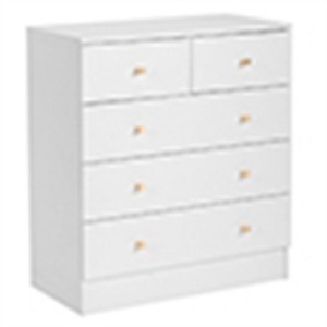 Resenkos 5-drawer Storage Dresser Chest, Wood Chest of Drawers, Modern Chest Organizer for Entryway, Hallway, Office, White - 1 of 4