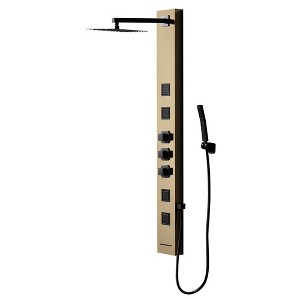 BWE 4-Jet Rainfall Shower Panel System with Rainfall Shower Head and Shower Wand - 1 of 4