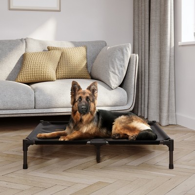 Large Black Elevated Waterproof Outdoor Dog Bed