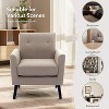 2PCS Accent Chair, Mid Century Modern Armchair Comfy Upholstered Reading Accent Chairs,Single Sofa Chair With Wood Legs & Thicker Seat Cushion - 2 of 4