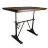HomeRoots Adjustable Height Brown and Black Solid Wood and Iron Writing Desk - 4 of 4