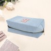 Unique Bargains Corduroy Rectangular Letter Makeup Bag Sky Blue 1 Pc - 3 of 4