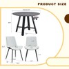 5 PCS Round Dining Table Set Modern Dining Set Kitchen Table Set with 4 Upholstered Chairs, Black/Gray/White/Brown-Modernluxe - 3 of 4