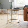 International Lux Side Round Table Sindoori Mango - Sauder: Modern, Gold Frame, Wood Laminate - 2 of 4