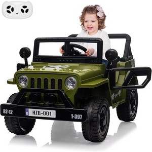 Ride On Car,12V Electric Car for Kids with Remote Control, MP3, LED Headlights, 2 Motors, Ride On Toys for Boys Girls - 1 of 4