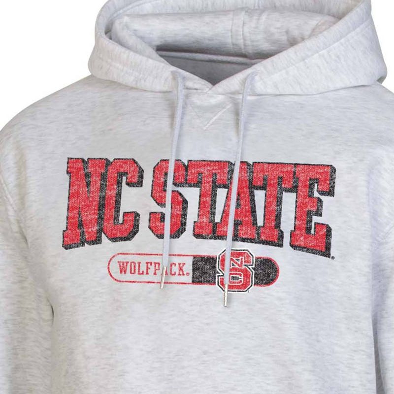 NCAA NC State Wolfpack Gray Fleece Hooded Sweatshirt, 3 of 4