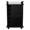 NicBex Mobile Kitchen Island Cart Morden Kitchen Carts on Wheels with Storage, 1 Glass Cabinet Door and 6 Bottle Rack for Kitchen - 4 of 4