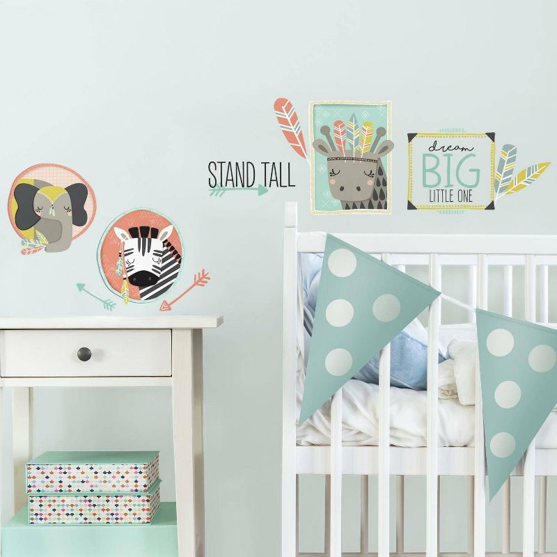 RoomMates Little Explorer Animal Gallery Peel and Stick Wall Decal, 1 of 5