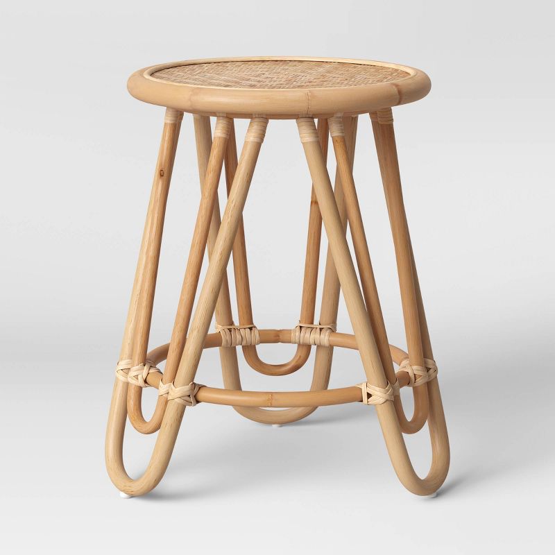 Tenella Round Rattan End Table Natural - Opalhouse&#8482; designed with Jungalow&#8482;, 1 of 9