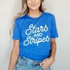 Simply Sage Market Women's Stars and Stripes Slanted Cursive Puff Print Short Sleeve Graphic Tee - 2 of 4