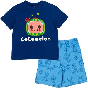 CoComelon JJ T-Shirt French Terry Shorts Set Yellow/Blue - 1 of 4