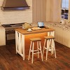 Wooden Kitchen Island with Storage, Power Outlet & LED Lights, Large Kitchen Island Table with 3 Tier Microwave Stand Oven Shelf, Coffee Bar Table - 3 of 4