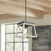 Progress Lighting Briarwood 1-Light Mini-Pendant, Steel, Galvanized, Faux-Painted Wood Enclosure, Canopy Included - 3 of 4