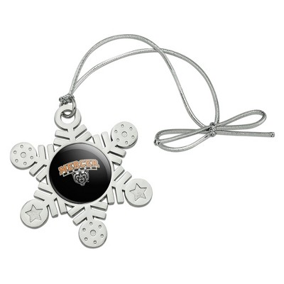 Mercer University Secondary Logo Metal Snowflake Christmas Tree Holiday Ornament