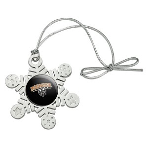 Mercer University Secondary Logo Metal Snowflake Christmas Tree Holiday Ornament - 1 of 3