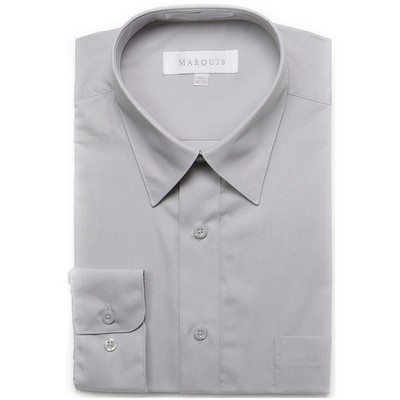 Classic Regular Fit Long Sleeve Point Collar Dress Shirt