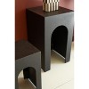 Wooden Side Tables – 22.5"H Black MDF & Fir Wood Square Accent Tables Set of 3, Modern Open-Frame Design by Kalalou - 3 of 4