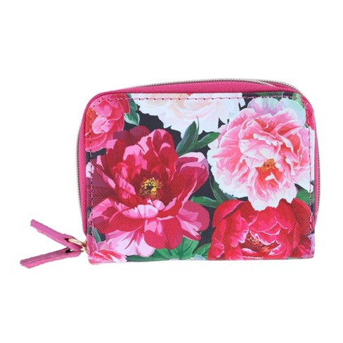 Buxton Women's Floral Blooms Multi Card Case Wizard Wallet, Fuchsia ...