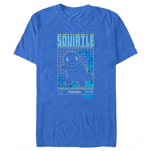 Men's Pokemon Squirtle Retro Grid T-Shirt - 1 of 4