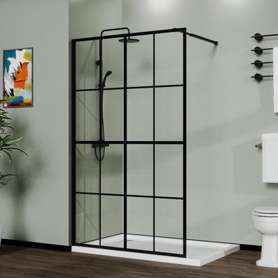 VYNXARIA 46" * 72" Shower Screen Walk-in Wet-room Black