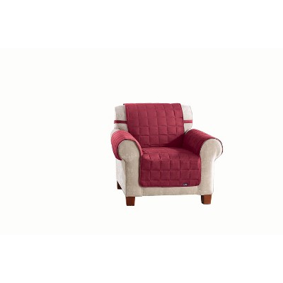 Photo 1 of Burgundy Soft Suede Waterproof Chair Furniture Cover - Sure Fit