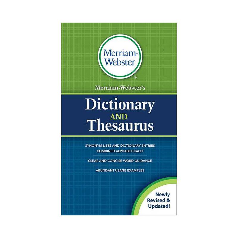 Merriam-Webster's Dictionary and Thesaurus - (Paperback), 1 of 2