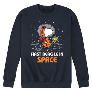 Men's - Peanuts - Snoopy First Beagle In Space Rocket 1969 Graphic Fleece Sweatshirt - 1 of 4