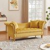 DOMETOUR 71 Inch Velvet Sofa with Storage for Living Room Bedroom, U Shape Backrest Couch with 2 Pillows - 3 of 4