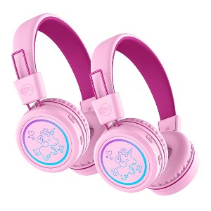 MEE audio KidJamz KJ55BT (2 Pack) Safe Listening Bluetooth Wireless Kid's Headphones with LED Lights - 1 of 4
