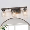 LNC Aries Traditional Mason Jar Vanity  Lights,Black and Rustic Brown/Black and Antique  Brown/Black and Light Gray, 2 Light/ 3 Light/ 4 Light - 2 of 4