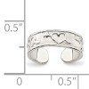 Black Bow Jewelry Hearts and Arrows Toe Ring in Sterling Silver - 2 of 4